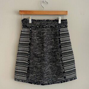 French Connection Pixel Mix Cotton Tweed Mini Skirt